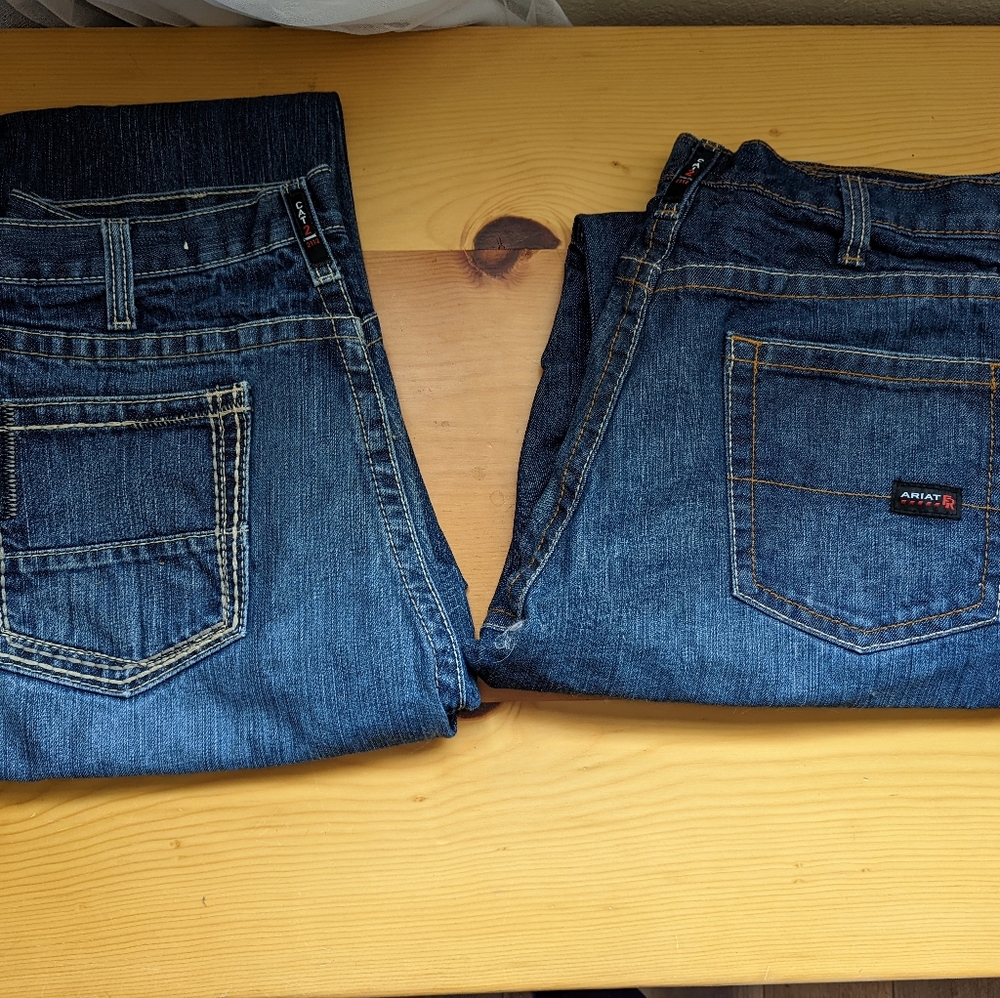 Lot of 2 Ariat FR denim